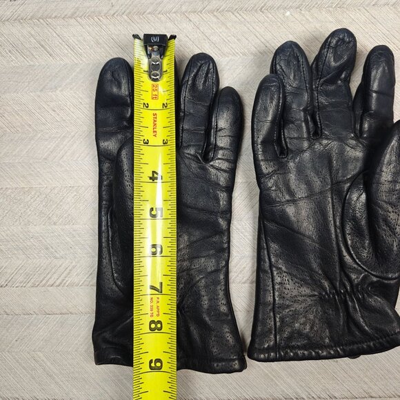 Vintage Aris Genuine Leather Winter Gloves With Polyester Lining Size 8.5 Women' - Picture 3 of 5